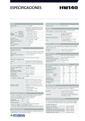 Excavadoras hidráulicas  de ruedas Hyundai HW140