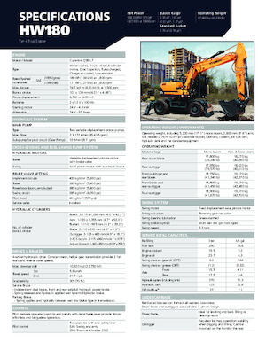 Excavadoras hidráulicas  de ruedas Hyundai HW180