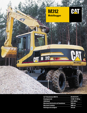 Excavadoras hidráulicas  de ruedas Caterpillar M 312 Mono