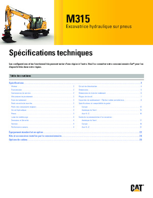 Excavadoras hidráulicas  de ruedas Caterpillar M315