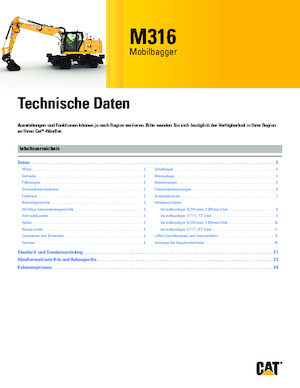 Excavadoras hidráulicas  de ruedas Caterpillar M316