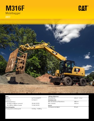 Excavadoras hidráulicas  de ruedas Caterpillar M316F