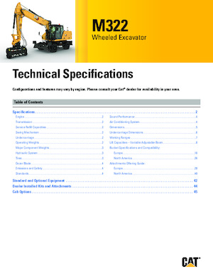 Excavadoras hidráulicas  de ruedas Caterpillar M322