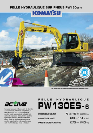 Excavadoras hidráulicas  de ruedas Komatsu PW130-6