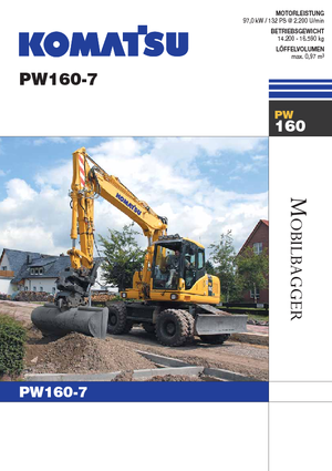 Excavadoras hidráulicas  de ruedas Komatsu PW160-7E0