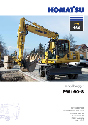 Excavadoras hidráulicas  de ruedas Komatsu PW160-8