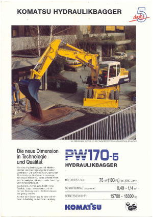 Excavadoras hidráulicas  de ruedas Komatsu PW170-5