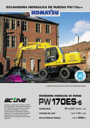 Excavadoras hidráulicas  de ruedas Komatsu PW170-6