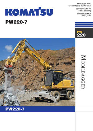 Excavadoras hidráulicas  de ruedas Komatsu PW220-7