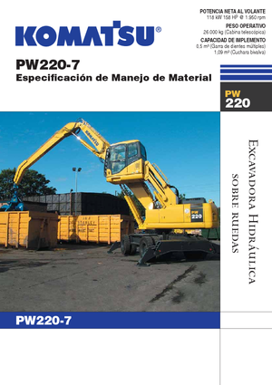 Excavadoras hidráulicas  de ruedas Komatsu PW220-7MH