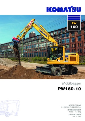 Excavadoras hidráulicas  de ruedas Komatsu PW160-10 