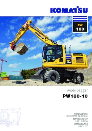 Excavadoras hidráulicas  de ruedas Komatsu PW180-10