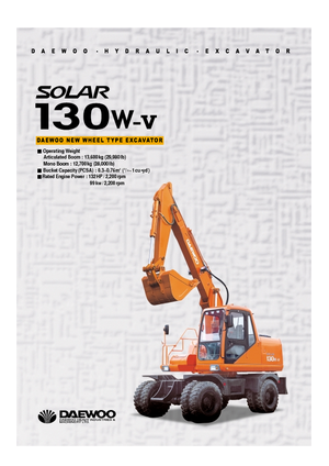 Excavadoras hidráulicas  de ruedas Doosan Solar 130 W-V