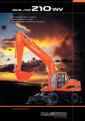 Excavadoras hidráulicas  de ruedas Doosan Solar 210 W-V