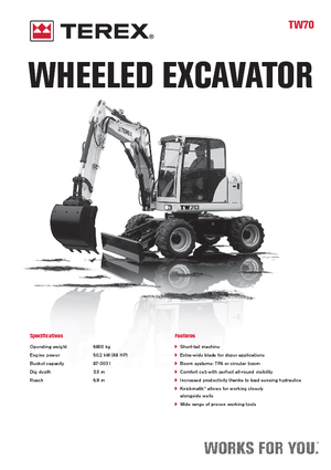 Excavadoras hidráulicas  de ruedas Terex TW 70