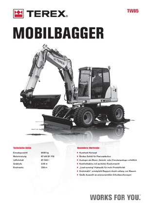 Excavadoras hidráulicas  de ruedas Terex TW 85
