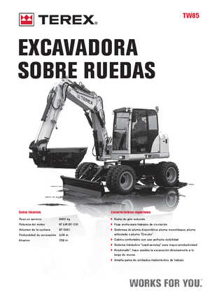 Excavadoras hidráulicas  de ruedas Terex TW 85
