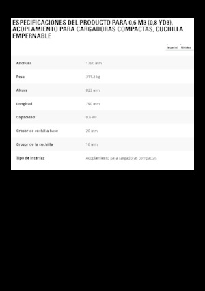 Cucharas de cargadoras Caterpillar 0.6 m3