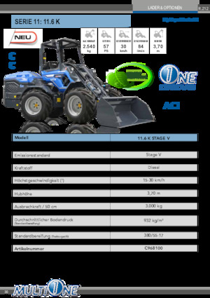 Cargadoras de ruedas Multione 11.6 K 