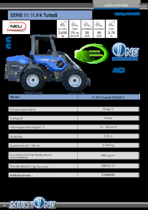 Cargadoras de ruedas Multione 11.9 K TurboS