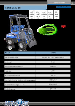 Cargadoras de ruedas Multione 2.3 EFI