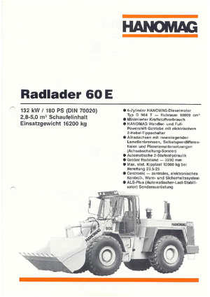 Cargadoras de ruedas Hanomag 60 E