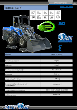 Cargadoras de ruedas Multione 8.5S K