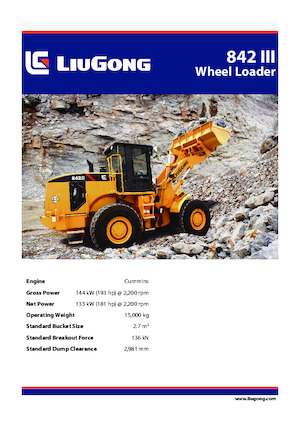 Cargadoras de ruedas Liugong 842 III 