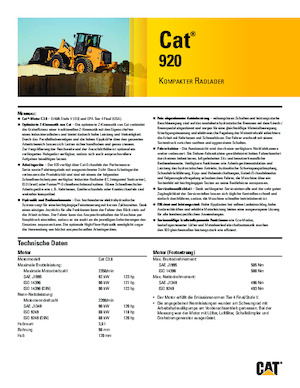 Cargadoras de ruedas Caterpillar 920