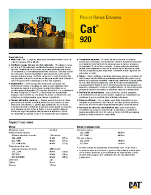 Cargadoras de ruedas Caterpillar 920