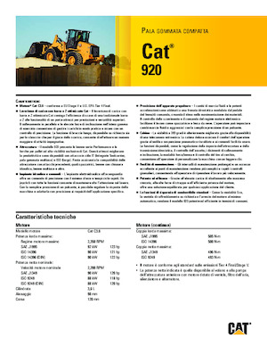 Cargadoras de ruedas Caterpillar 920