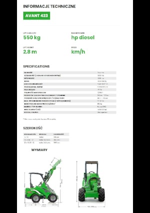 Cargadoras de ruedas Avant Tecno Avant 423