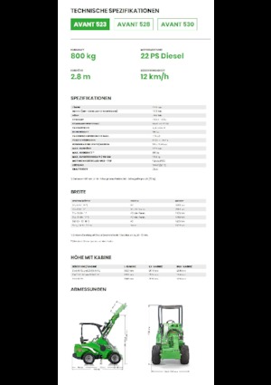 Cargadoras de ruedas Avant Tecno Avant 523