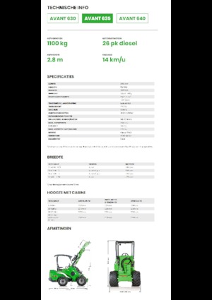 Cargadoras de ruedas Avant Tecno Avant 635