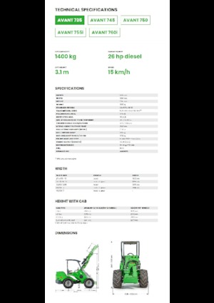 Cargadoras de ruedas Avant Tecno Avant 735