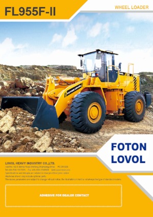 Cargadoras de ruedas Foton Lovol FL955F-II