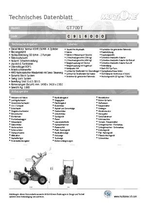 Cargadoras de ruedas Multione GT 70