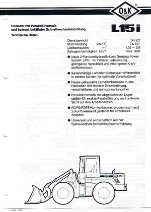 Cargadoras de ruedas O&K L 15 i