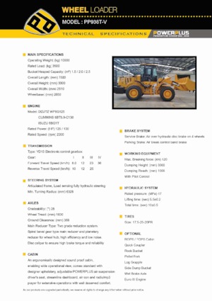 Cargadoras de ruedas PowerPlus PP938T-V