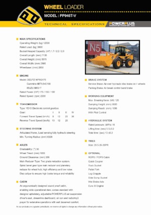 Cargadoras de ruedas PowerPlus PP948T-V