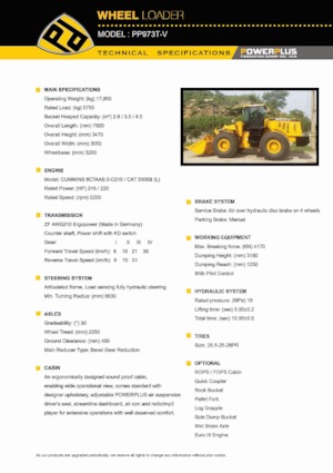 Cargadoras de ruedas PowerPlus PP973T-V