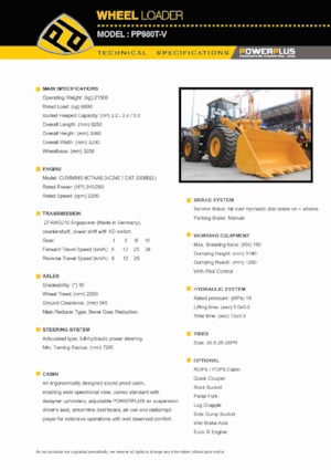 Cargadoras de ruedas PowerPlus PP980T-V