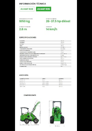 Cargadoras de ruedas Avant Tecno R 35