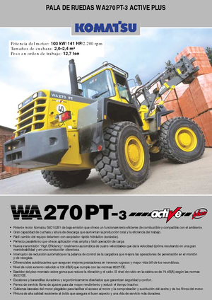 Cargadoras de ruedas Komatsu WA270PT active Plus