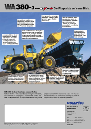 Cargadoras de ruedas Komatsu WA380-3 active Plus
