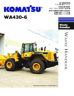Cargadoras de ruedas Komatsu WA 430-6