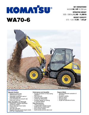 Cargadoras de ruedas Komatsu WA70-6