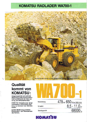 Cargadoras de ruedas Komatsu WA700-1D