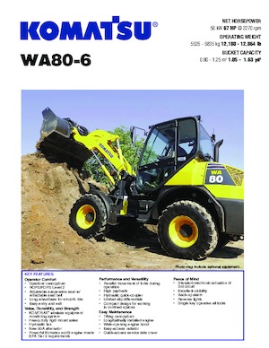 Cargadoras de ruedas Komatsu WA80-6