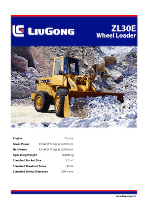Cargadoras de ruedas Liugong ZL30E 